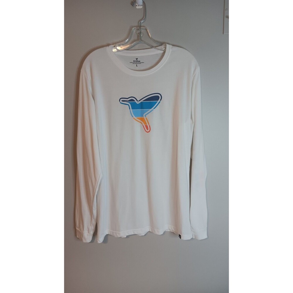 Birddogs Long Sleeve Graphic  Shirt Cotton White Logo Men's Size Large